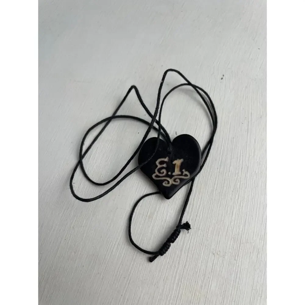 Necklace Pendant Heart Cord Tie Black Heart Whimsigoth Necklace Forest Fairy